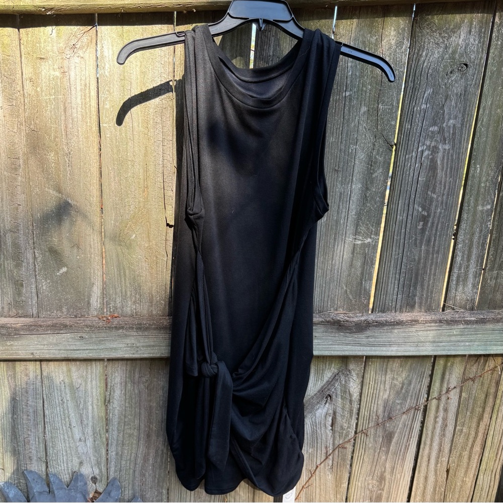 Lillusory Asymmetrical Black Dress